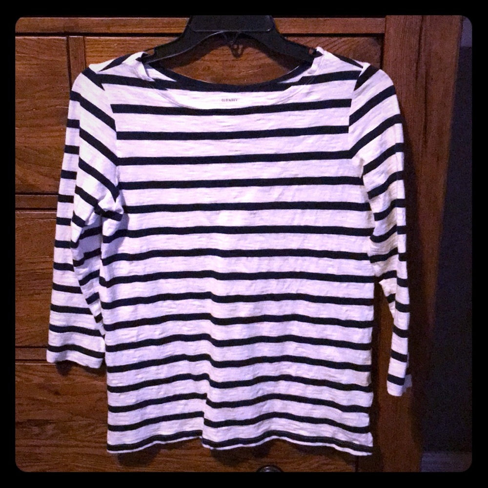 Striped boat neck old navy tee